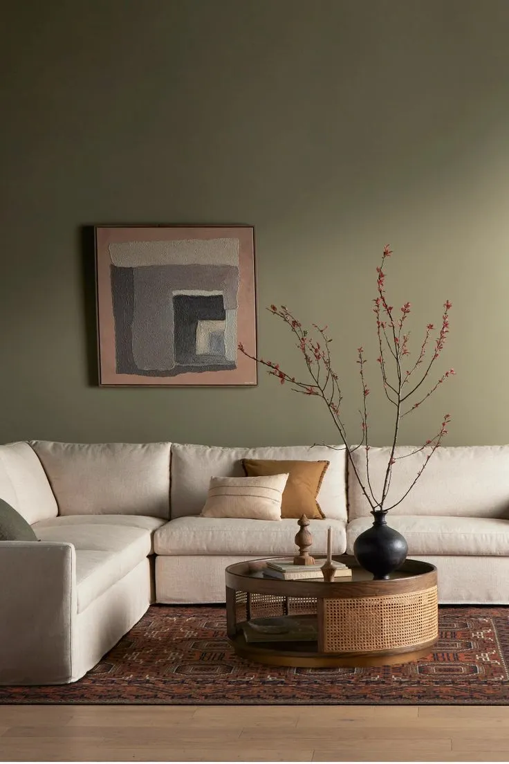 Earth-Tone Linen Sofa 
